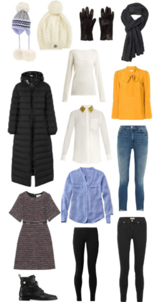 clothing items to wear in south korea in December, January and February (winter)